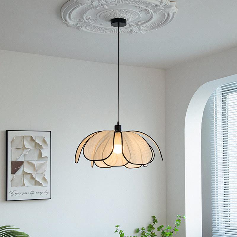 Nordic Minimalist Petal Chandelier: French Cream Style for Bedroom & Walk-in Closet