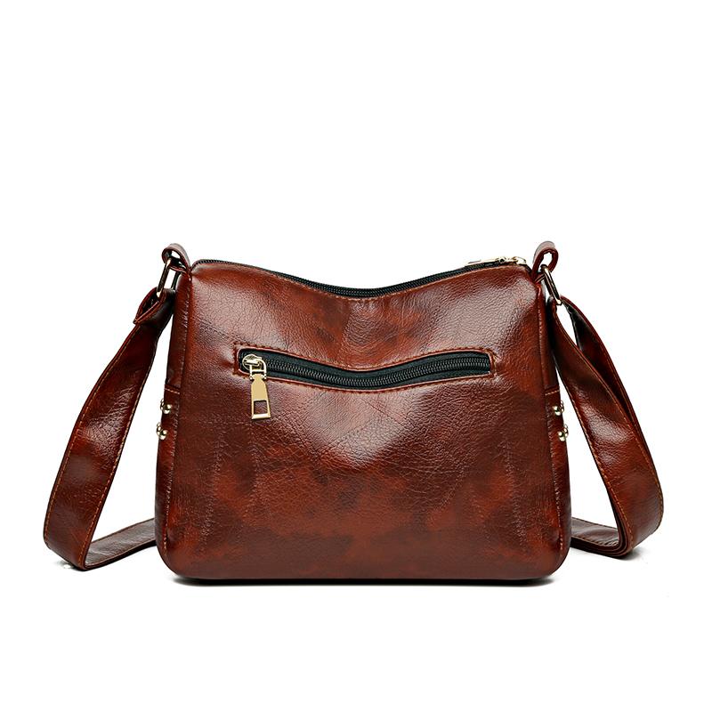 Women's Crossbody Bag Soft Leather Shoulder Bag Large Capacity Middle-aged Women's Bag Mother Bag