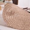4 Pieces Durable Woven Natural Jute Place Mat Non-Slip Round Dish Mat Heat Insulation Wear-resistant Pot Mat Banquet