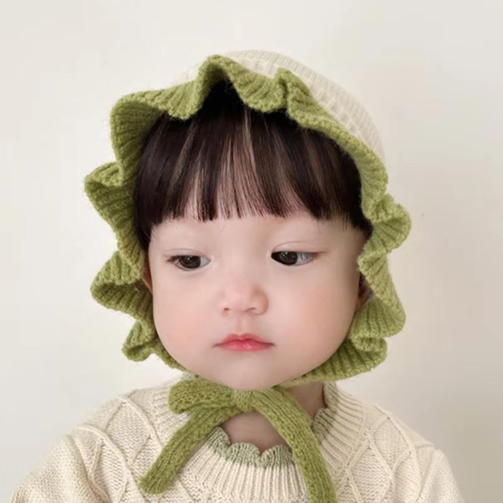 Knitted Winter Baby Knitted Beanie Lace Earflap Hat Warm Baby Knitted Hat  Baby