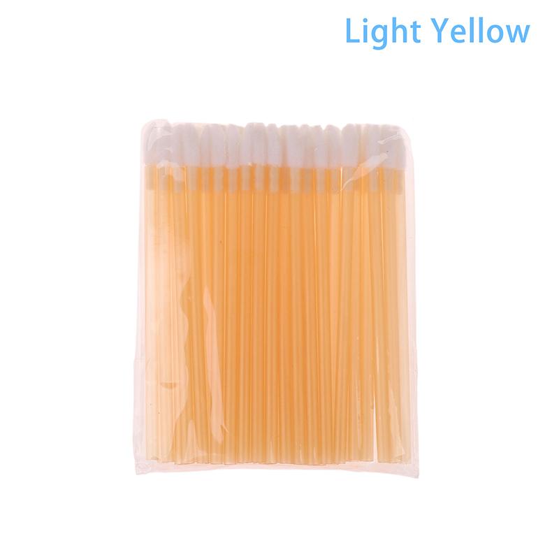 

Набор из 50 одноразовых кистей для макияжа Палочки для туши Спули Аппликаторы для помады и блеска для губ Для бровей Наращивание ресниц светло-желтого