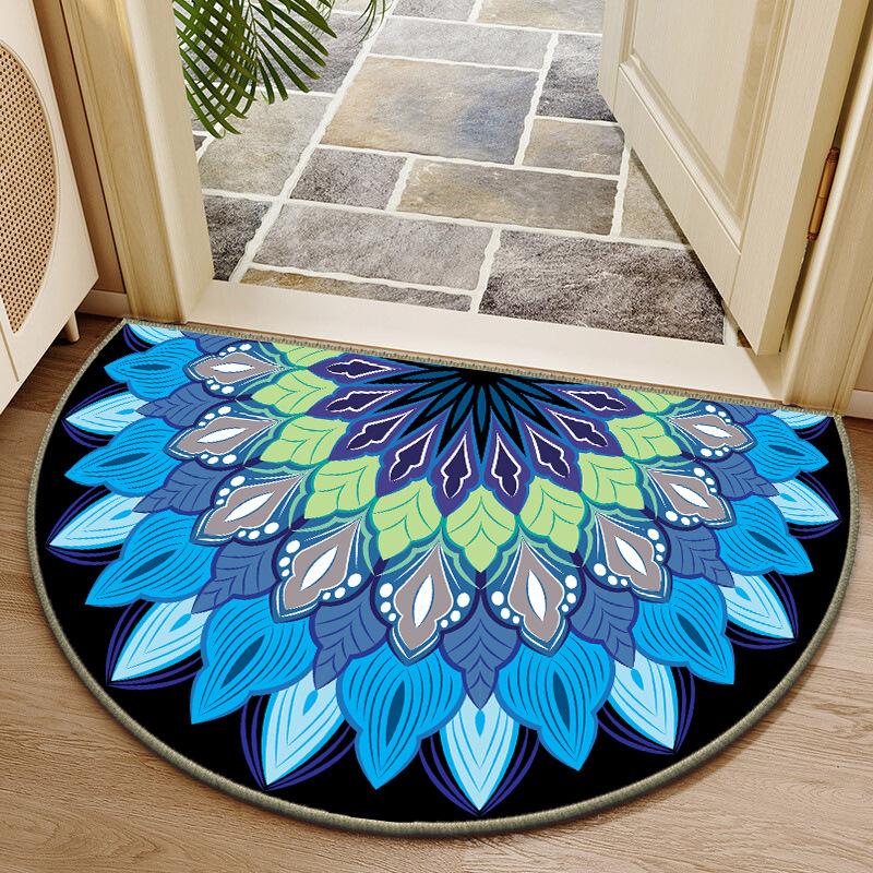 Half Round Door Floor Mat Non Slip Living Room Bedroom Carpet Front Door Welcome Mats Hallway Kitchen Area Rugs Entrance Doormat