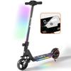 Trotinetă Electrică pentru Copii cu Amortizoare - Lumini Neon Colorate - 130W - Trotinetă Pliabilă - Ecran LCD - Vârste 6-12 - Negru