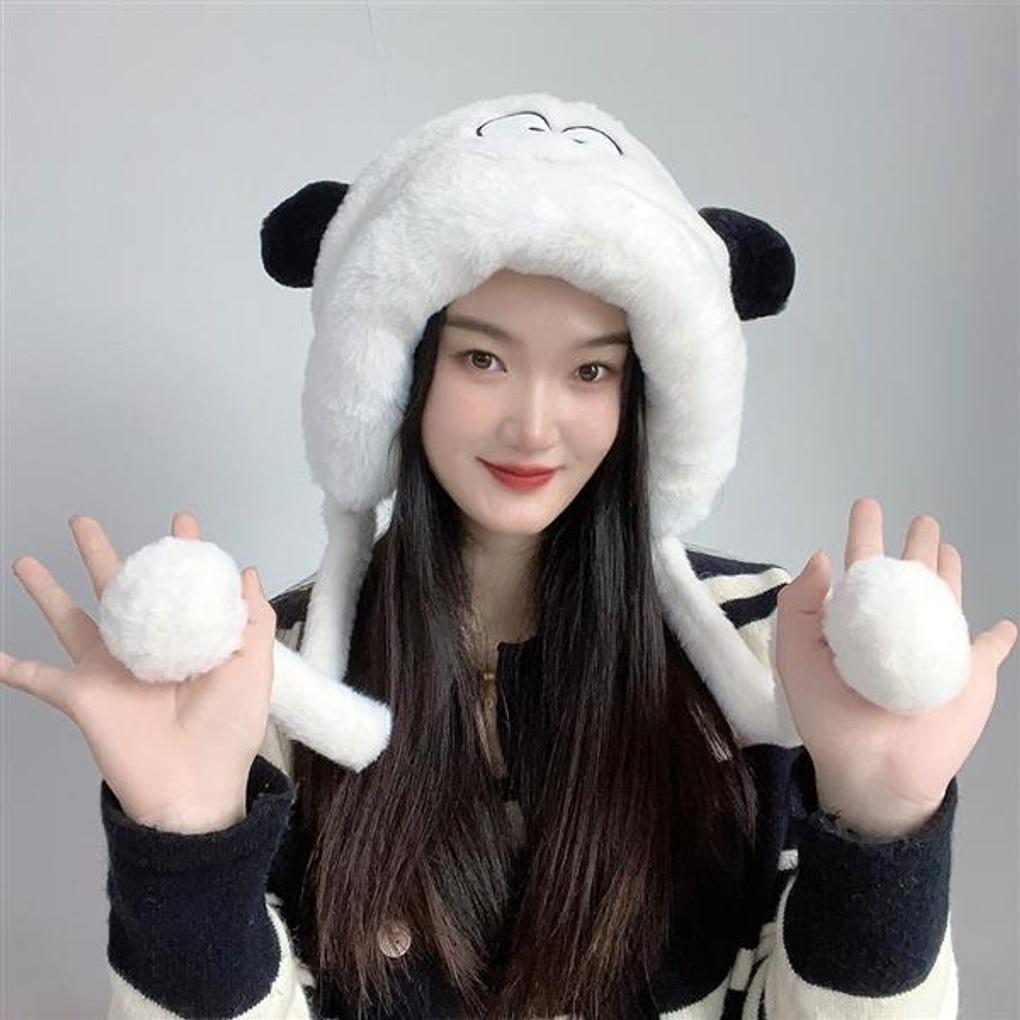 Wangnuni Character Earflap Hat (White)