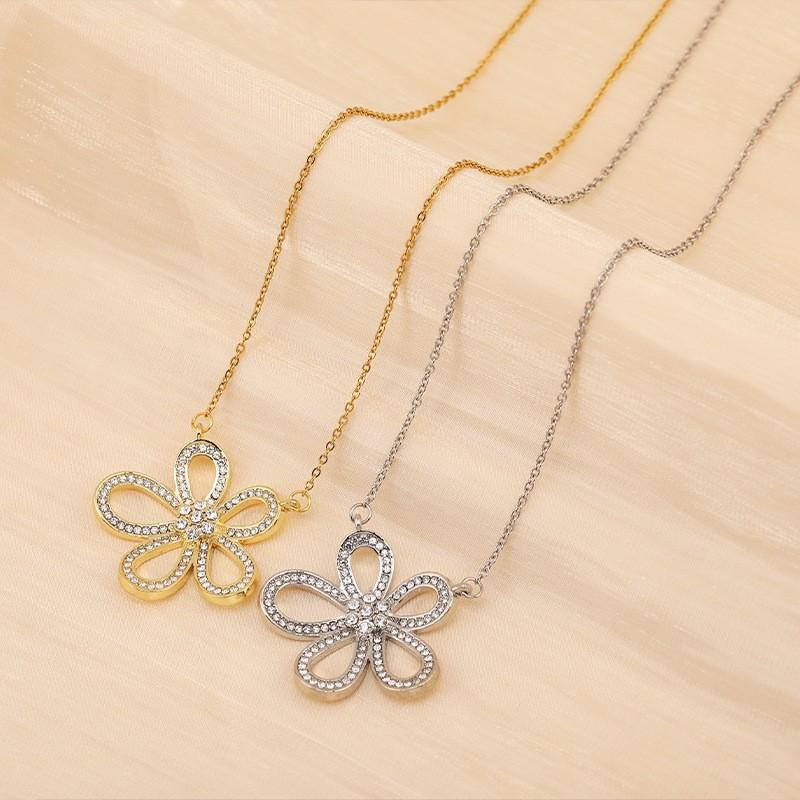 Five-petal Flower Female Sunflower Clavicle Chain Temperament Camellia Earrings Pendant Necklace
