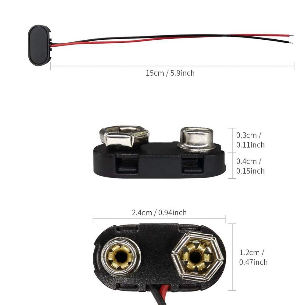 10Pcs Snap on Battery Holder Clip I / T Type Cable Battery Connector Cable  Wire Tools