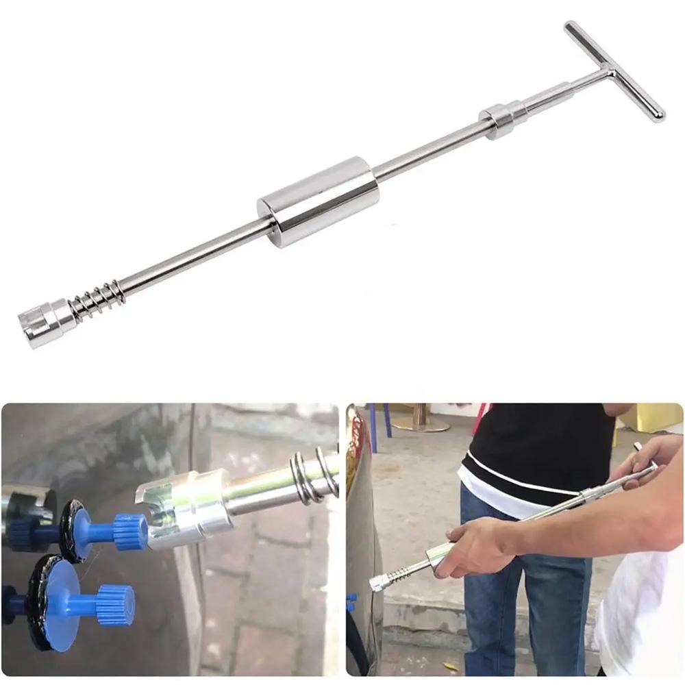 Car Dent Puller T Dent Repair Tools Auto Repair Sheet Metal Slide Hammer Reverse Hammer Tabs Glue Kit Hail Pit Paintless Remover