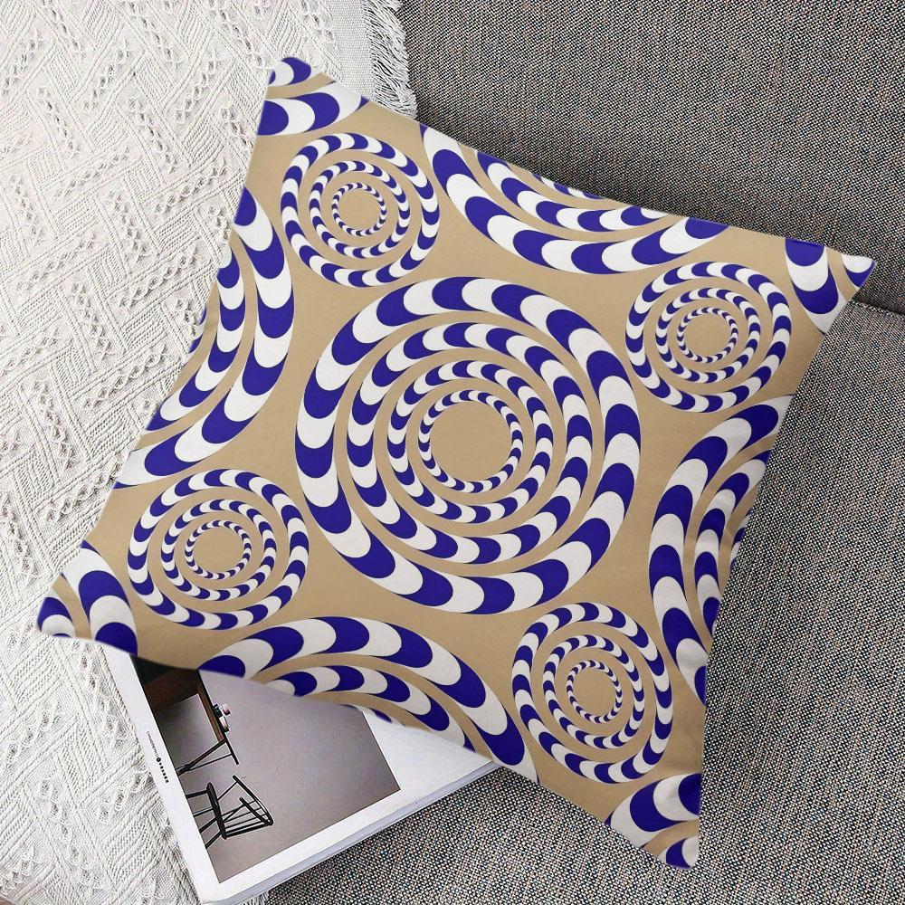 Hypnotic Circle Square Jacquard Pillow Cover for Sofa Office Waist Cushion Cover Home Decorative Pillowcase