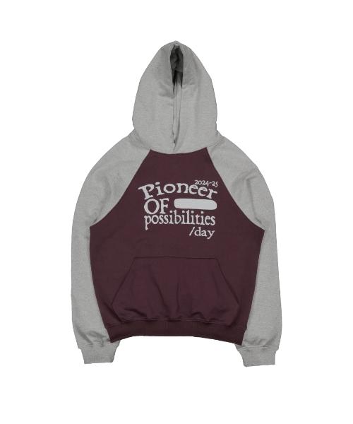 The Coldest Moment Tcm Pioneer Raglan Hoodie (Burgundy/Grey) Black/L