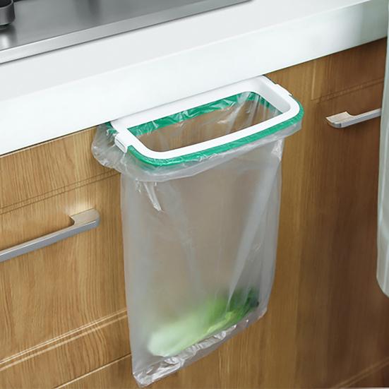 Colgador de Bolsa de Basura Conveniente Ahorro de Espacio Almacenamiento Colgante de Plástico Soporte para Bolsa de Basura para Cocina