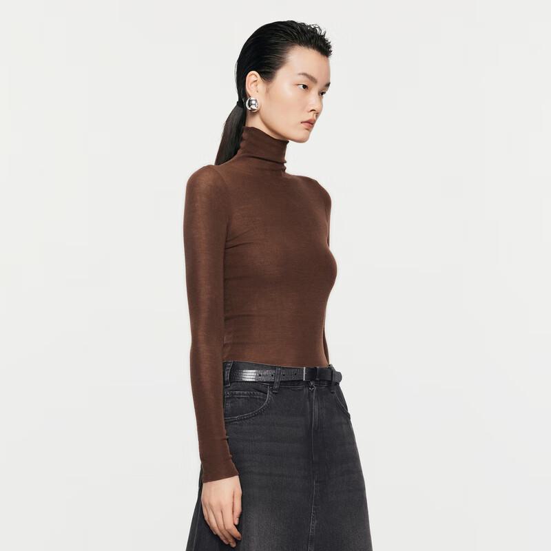 

JNBY 24 Fall Slim Fit Half-High Collar 100% Wool Knit Sweater S