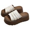 New Thick-soled High-heeled Women's Shoes for Summer Outerwear One-word Flip-flops