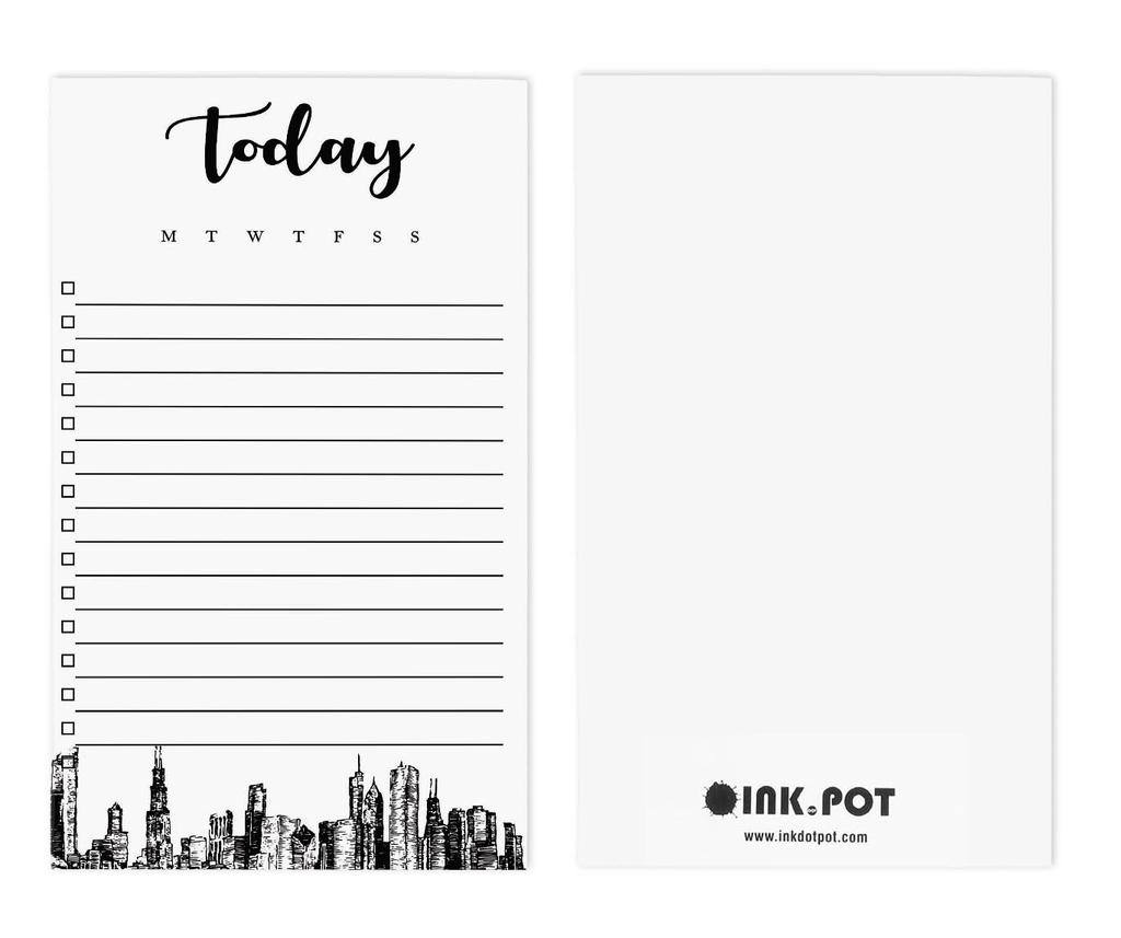 Inkdotpot Denní plánovací blok Poznámkové bloky, nedatovaný To-Do List Odtrhávací blok – 4,5 x 7,5 palce (50 listů) Organizátor