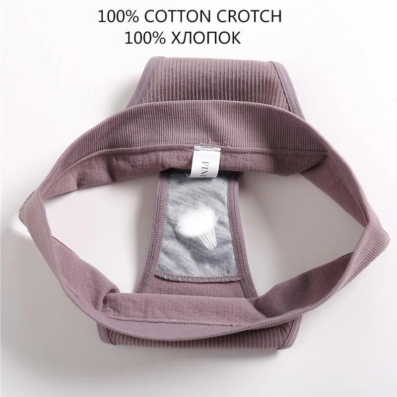 ALLOFME 3-teiliges nahtloses Höschen-Set für Damen, hoch taillierte Tangas, bequeme Baumwoll-Slips für Damen, sexy Unterhosen für Damen