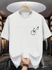 Unisexs Round Neck Tee Tiny Guitar Note Minimal Chest Print Soft Cotton Simple Music Lover Daily Outdoor Short Sleeve Casual Top