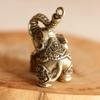 Portachiavi Ciondolo Elefante di Rame Auspicioso Ottone Vintage Metallo Animale Portachiavi Ornamenti Portachiavi Ciondoli Portachiavi Gioielli