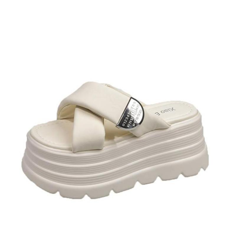 Fashion Pocket Chunky Platform Sandals Women 2025 Summer 8CM Wedge High Heels Sandals Woman Thick Bottom Slides Beach Slippers