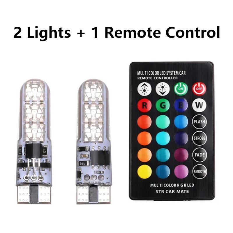 

Светодиодная лампа T10 W5w RGB Пульт управления 5050-6SMD Купольная Лампа для чтения Клиновидная Боковая Светодиодная Сигнальная Лампа Габаритные огни для Автомобиля Мотоцикла