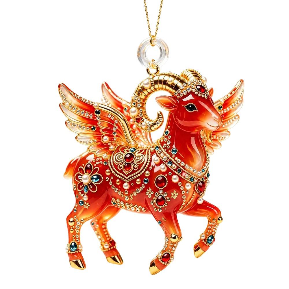 Acrylic Goat Hanging Ornament 2D Flat Animal Hanging Decoration Goat Pendant  Shop Window Display