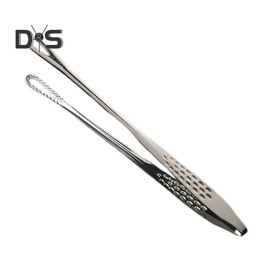 

Зажим для барбекю из нержавеющей стали. Легко работать одной рукой. Здоровое приготовление пищи с полой конструкцией. Гладкий, легко чистящийся зажим для еды.