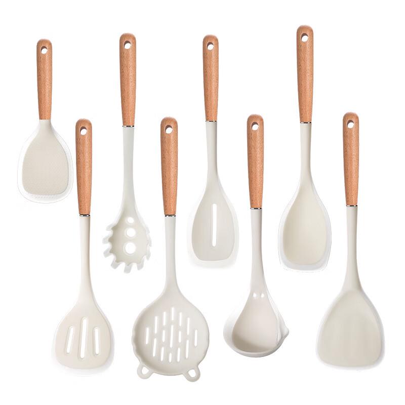 Bayou Beech Wood Handle Silicone Kitchen Utensil Set