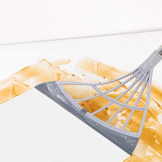 Broom with Silicone Brush Heads Stainless Steel Rods Easy Assembly Interior Surface Cleaner Cleaning Tool