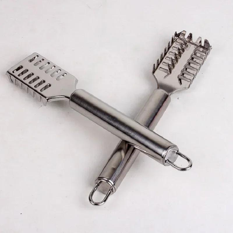 1 STÜCK Fischhautbürste Schaben Angelschuppenbürste Reiben Küchenwerkzeuge Schnelles Entfernen Fischmesser Reinigungsschäler Silber Meeresfrüchtewerkzeuge