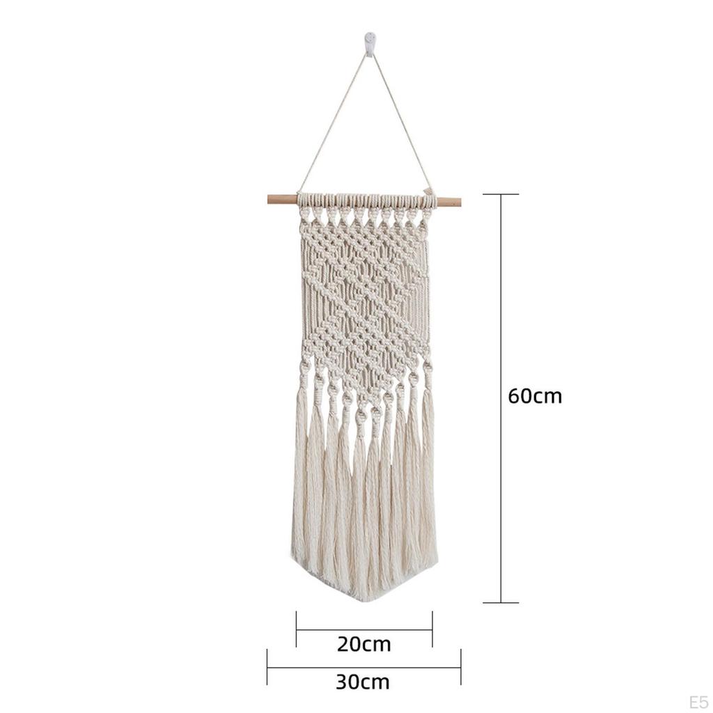 Bohemian Tapestry Hand Woven Farmhouse Chic Tassels Ornaments Macrame Wall Hanging