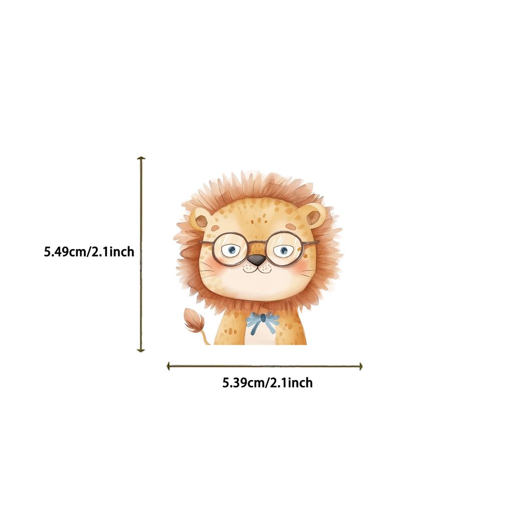 50 Cartoon Animals Wearing Glasses Doodle Stickers Trolley Box Diary Waterproof Stickers
