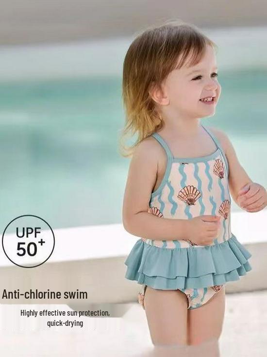 Girls' High-End One-Piece Swimsuit - Summer Beach Wear for Kids