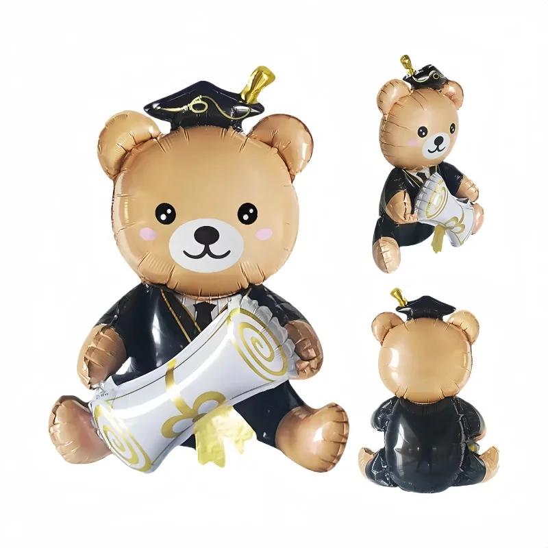 1pc Graduation Bear Aluminum Film Balloon,Cute Graduation Party Balloon,Perfect for School Activities and Campus Decoration