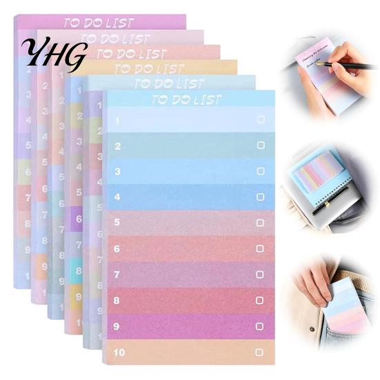 Shopping List Planner Gradient Checklist Sticky Notepad, Self-stick To-do Pads, Macaron Color to Do Notepad Tearable Memo Pad for Lists And