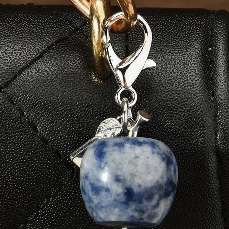 

Изысканные брелоки в виде яблока из натурального нефрита для женщин Y2K, подвеска для сумки, брелоки для ключей от машины, ювелирное украшение, подарок, аксессуары для декора as the picture