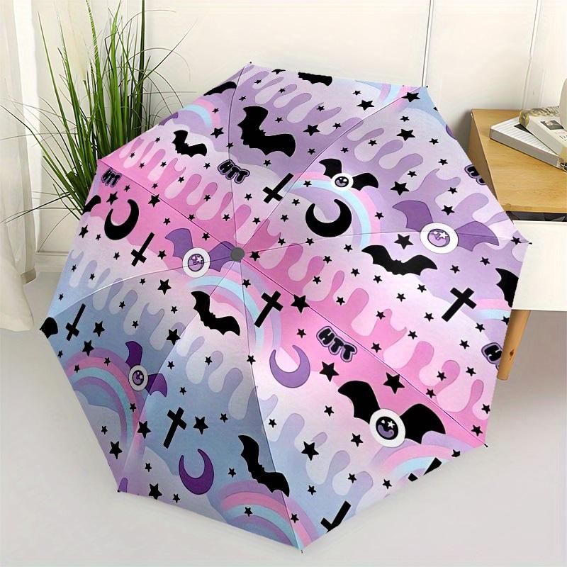 

1pc Halloween Pastel Goth Pattern Umbrella with Plastic Handle,Suitable for All Seasons Home Travel Outdoor UmbrellaM1277
