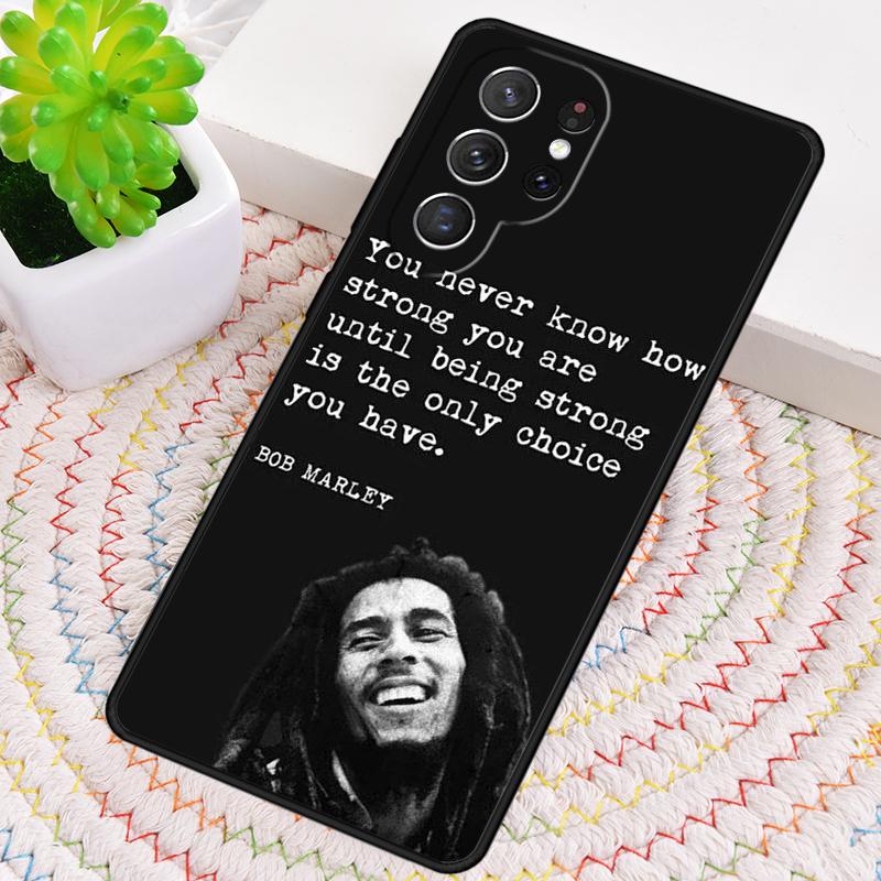 Bob Marley Zitate Rasta Reggae Aufdruck Handyhülle für Samsung Galaxy note 10 pro S26 Ultra S23 S24 FE S25 S21 S22 PLUS Hülle