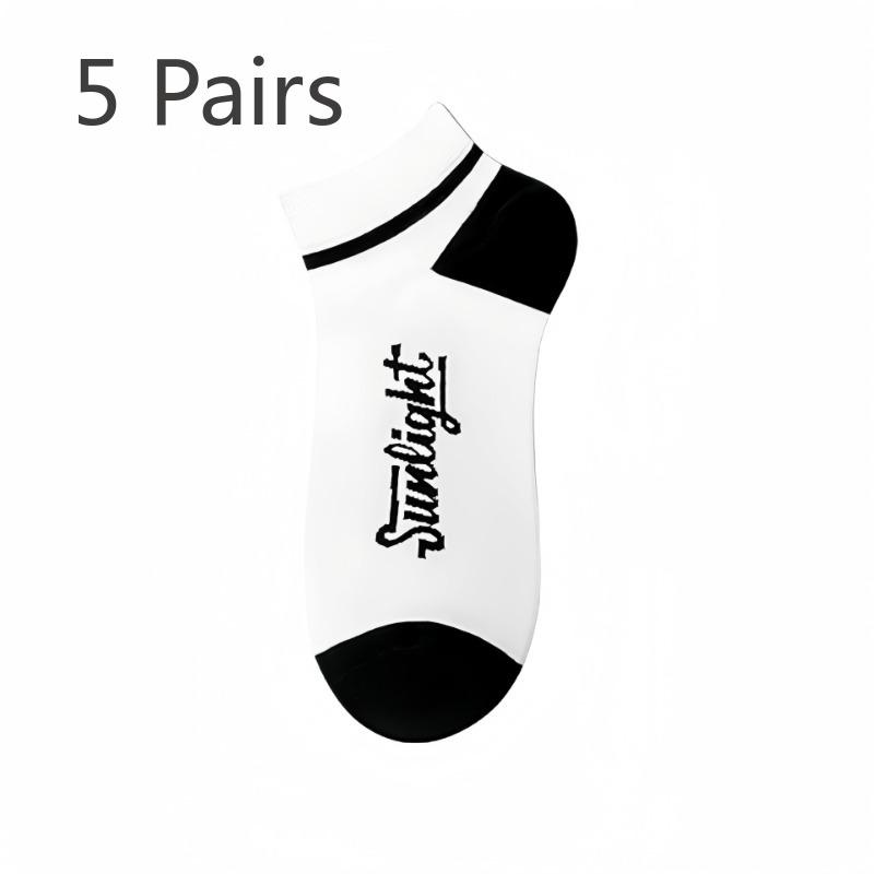 

5 пар мужских летних тонких молодежных спортивных носков из чистого хлопка с дезодорантом 5 Pairs