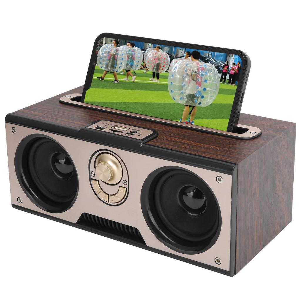 Retro Wooden Bluetooth Speaker HiFi Wireless Portable O Sound Support Memory Card AUX inDark