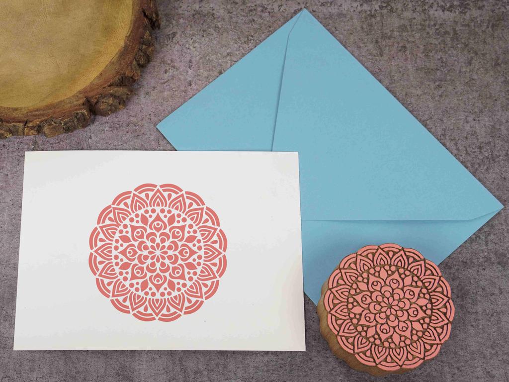 IBA Indianbeautifulart Textile Printing Block Mandala Hand Carved Wooden Stamp Wood Block Printing Textile Stamps For Fabric Pottery Blocks,3