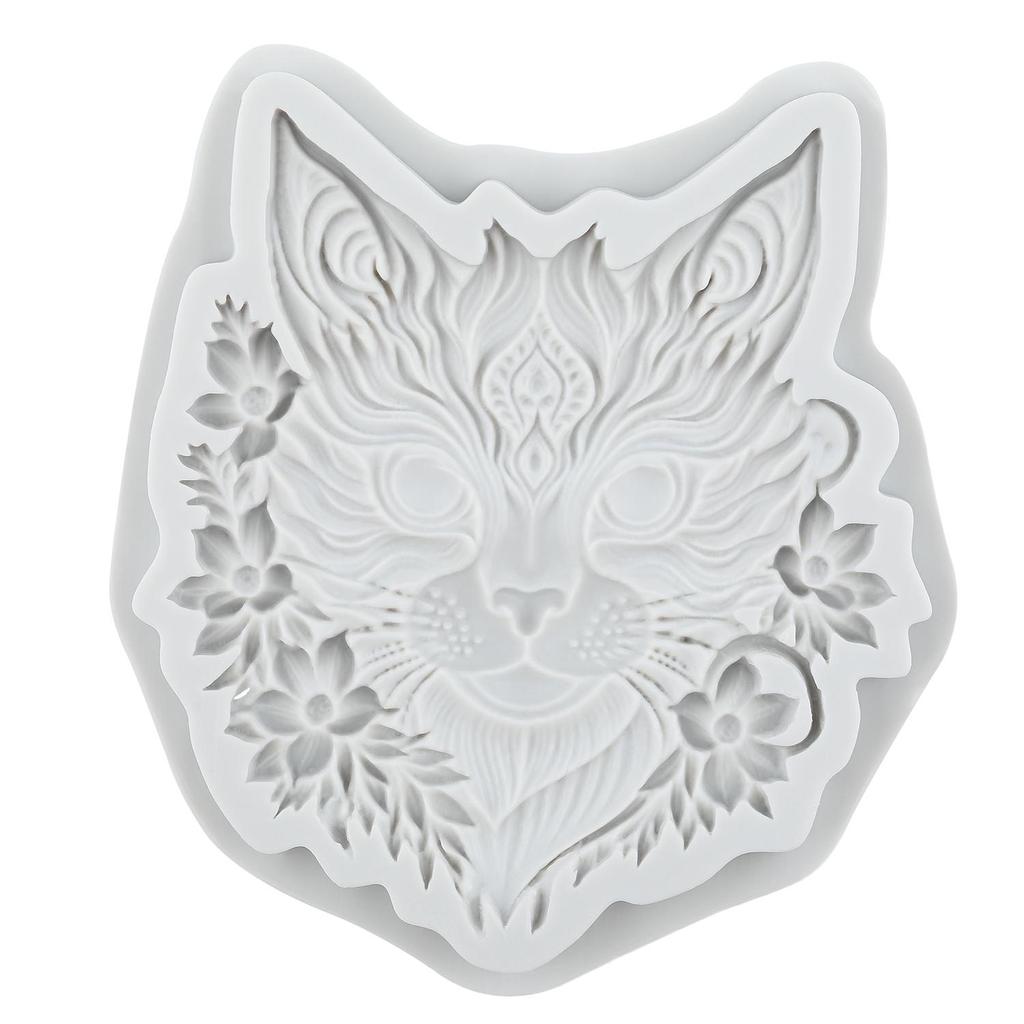 Cat Silicone Mold Cat Head Fondant Molds Cake Decorating Tools Cupcake Topper Candy Resin Clay Chocolate Gumpaste Mold