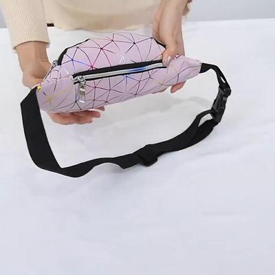 Laser Waist Bags Women Silver Fanny Pack Male Female Belt Bag Black Geometric Chest Packs Laser Phone Pouch Unisex MIT