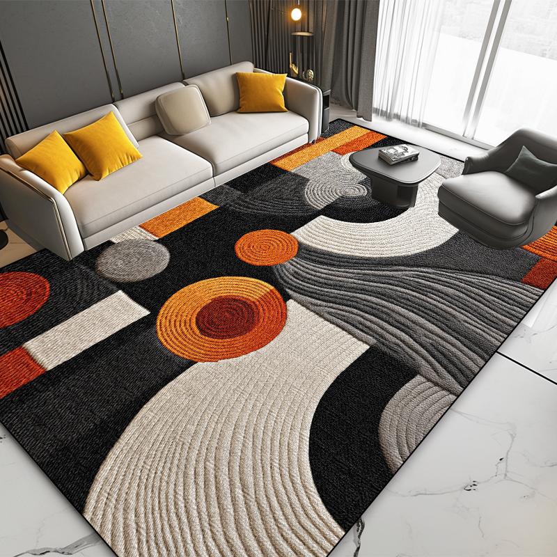 Modern Geometric Carpet Living Room Luxury Home Decoration Sofa Area Non-slip Large Rugs Bedroom Bedside Soft Plush Floor Mats