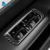 Real Soft Carbon Fiber Sticker For Porsche Cayenne 2003 2004 2005 2006 2007 2008 2009 2010 Window Lifting Button Frame Panel