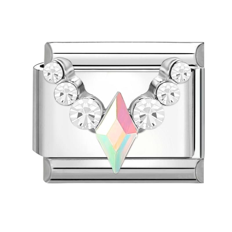 Y2K Zircon Cherry Bow Heart Butterfly Shiny Italian Charm Links Fit 9MM Bracelet Stainless Steel Jewelry DIY Making Jewelry