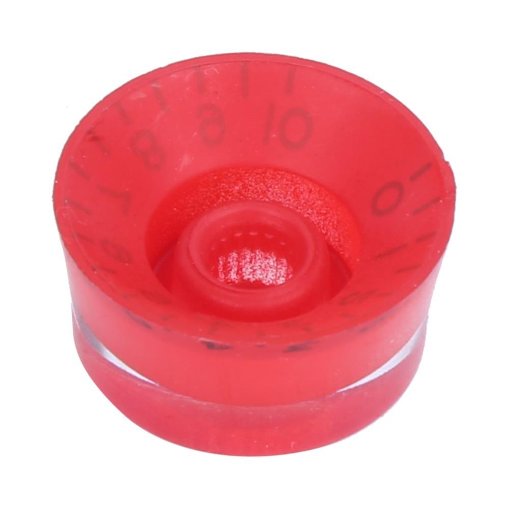 4PCS Easy Grip Electric Guitar Knobs Acrylic Material Tone Control Knobs Electric Guitar Black on red