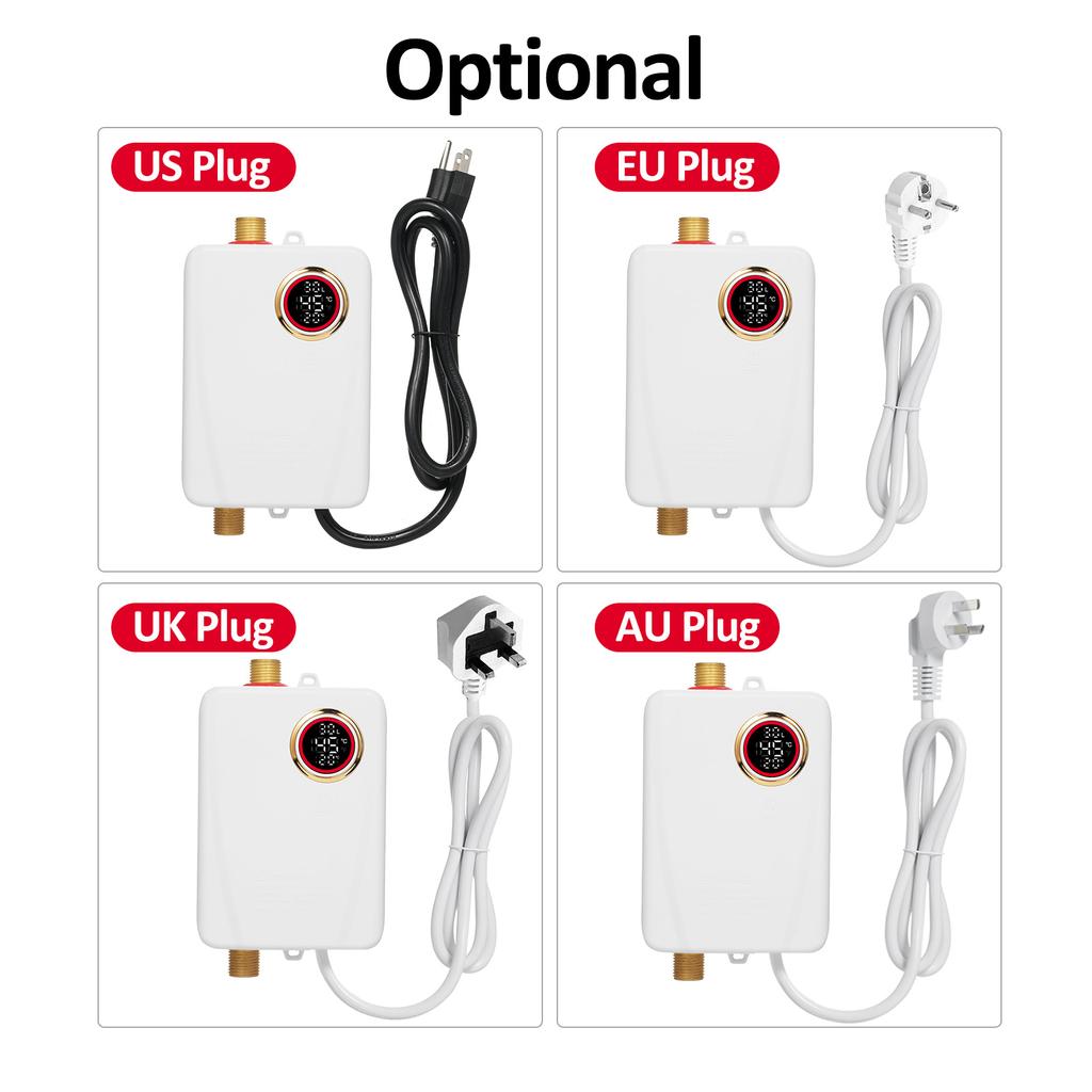 Anında Su Isıtıcı 3500W 220V Beyaz Mini Tankless Anında Sıcak Su Isıtıcı Banyo Mutfak