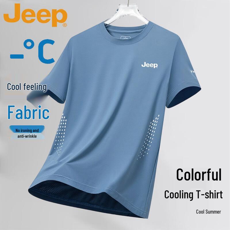 JEEP Men s Summer Breathable Loose Fit Short Sleeve T-Shirt L