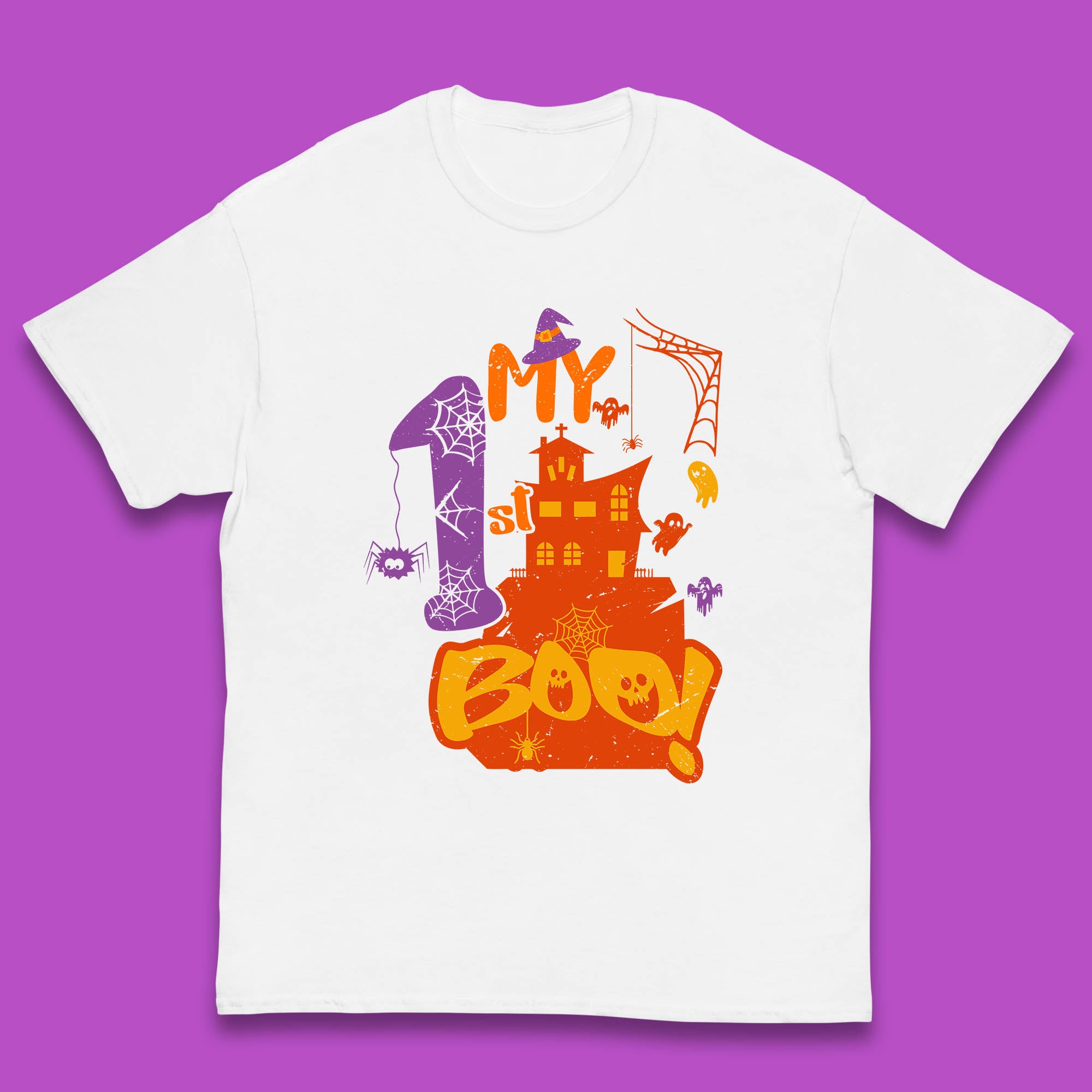 My 1st Boo Halloween Horror Scary Witch House Spooky Season Kids T Shirt 100