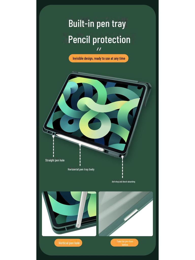 iPad Air4/5 & Pro11 Acrylic Y-Fold Protective Case, Mini 6 Anti-Fall Tablet Cover