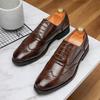 Retro Gentleman Luxury Designer New Pointed Brogue Oxford Shoes For Men Wedding Dress Homecoming Formal Wedding Footwear