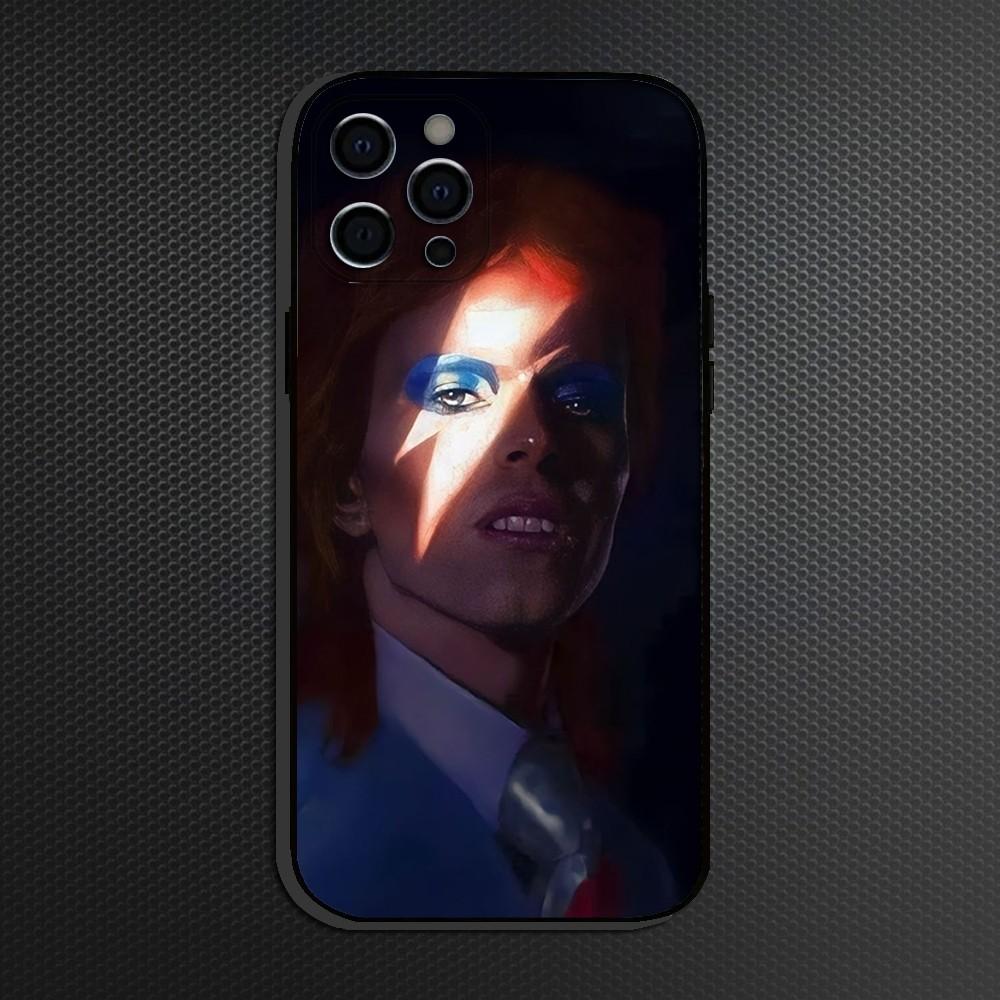 Чехол для телефона D-David-Singer B-Bowies для iPhone 16,15,14,13,12,11 Plus,Pro Max, Мягкий силиконовый черный чехол iPhone13mini